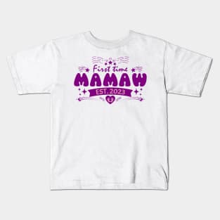 First Time Mamaw Est. 2023-T Shirts | Mother's Day Gift Ideas Kids T-Shirt